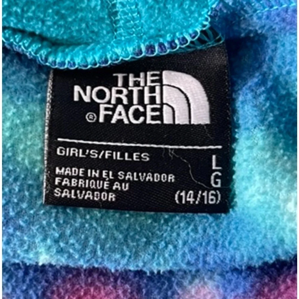 The‎ North Face Girls Full Zip Fleece Hoodie Turquoise Purple Size L
